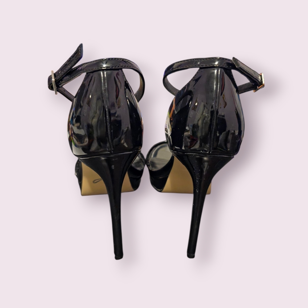 Nine West Black Ankle Strap Heels, Size 7.5 - Picture 4 of 6
